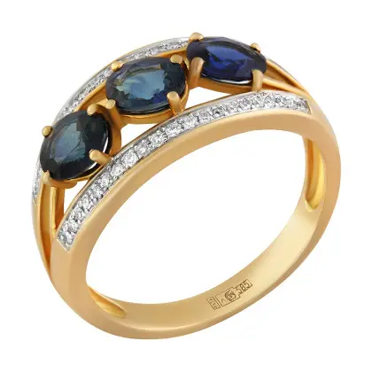 Кольцо с сапфиром и бриллиантами