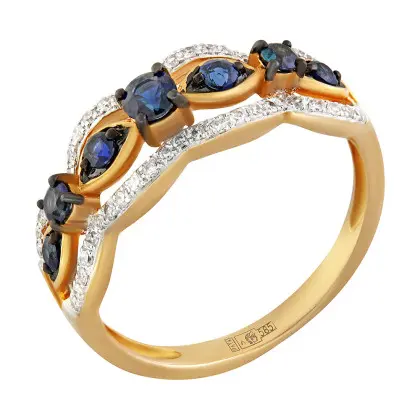 Кольцо с сапфиром и бриллиантами