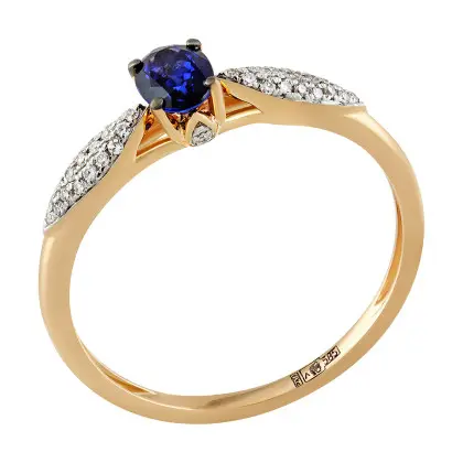 Кольцо с сапфиром и бриллиантами