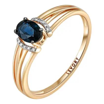 Кольцо с сапфиром и бриллиантами