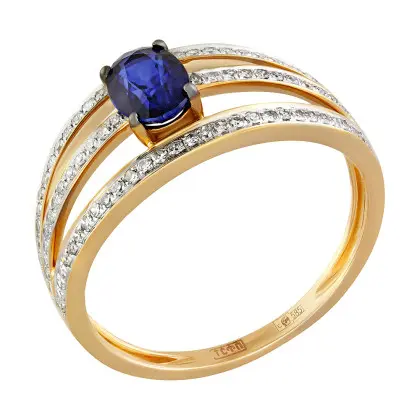 Кольцо с сапфиром и бриллиантами