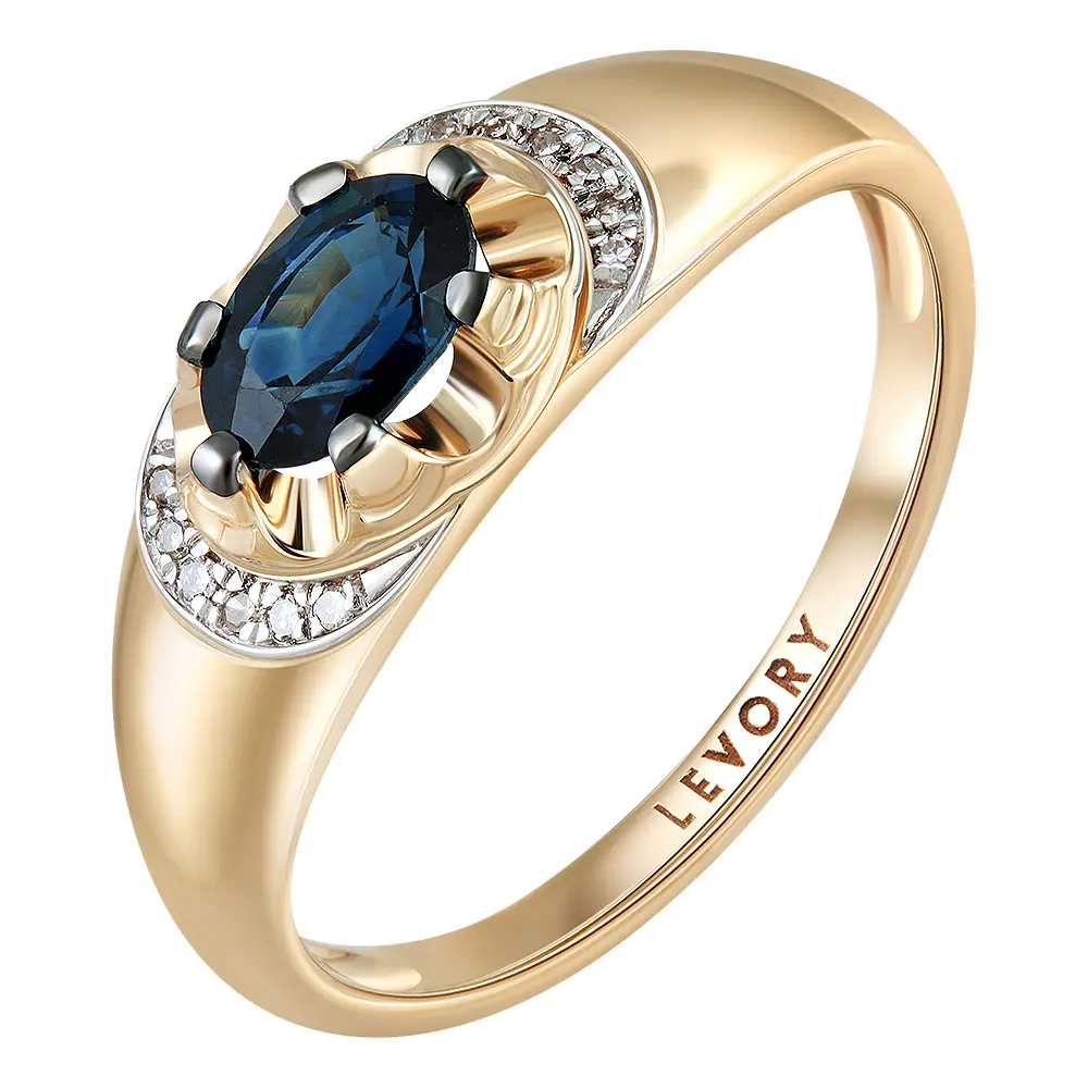 Кольцо с сапфиром и бриллиантами