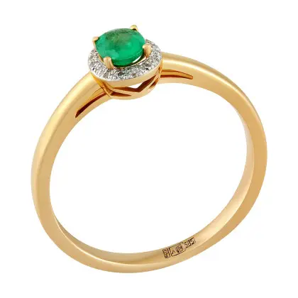 Кольцо с изумрудом и бриллиантами