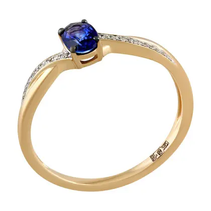 Кольцо с сапфиром и бриллиантами