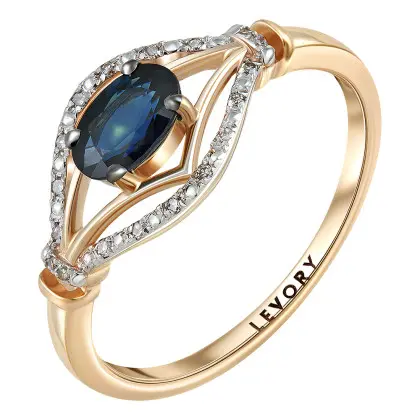 Кольцо с сапфиром и бриллиантами