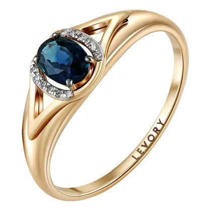 Кольцо с сапфиром и бриллиантами