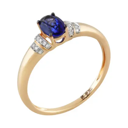 Кольцо с сапфиром и бриллиантами
