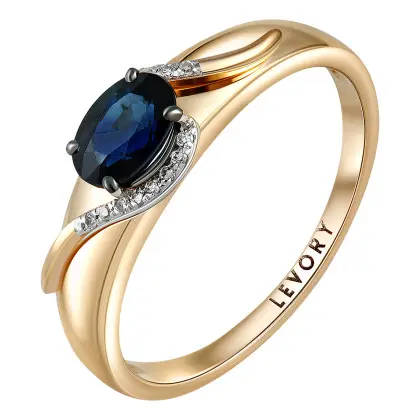 Кольцо с сапфиром и бриллиантами