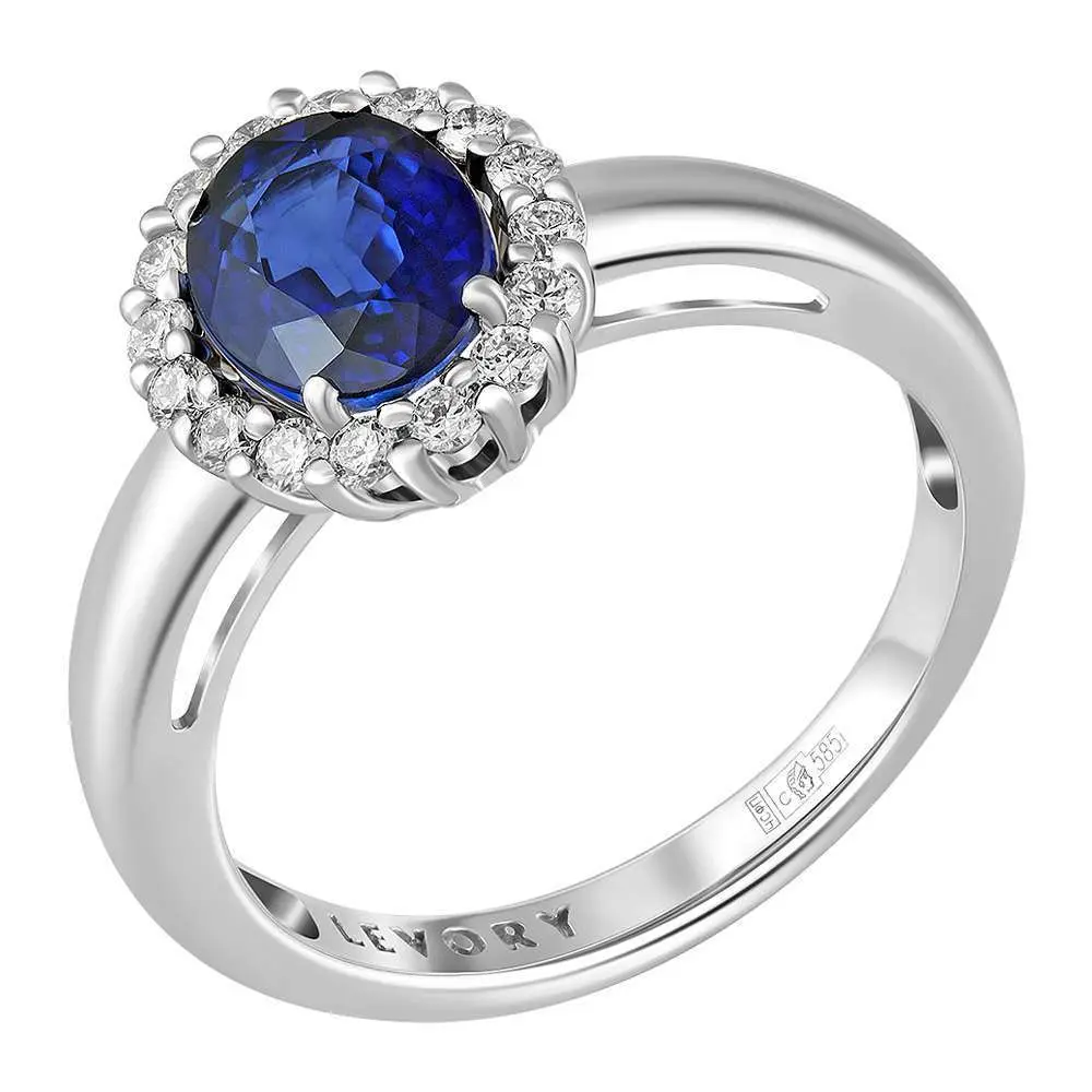 Кольцо с сапфиром и бриллиантами