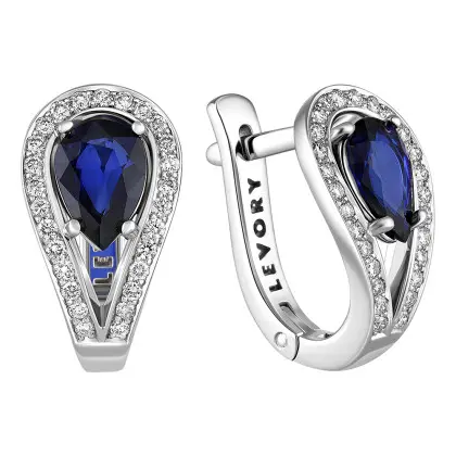 Серьги с сапфиром и бриллиантами