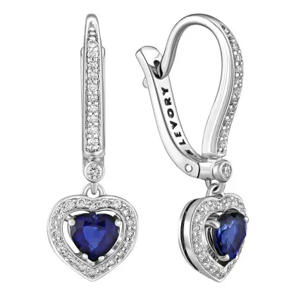 Серьги с сапфиром и бриллиантами