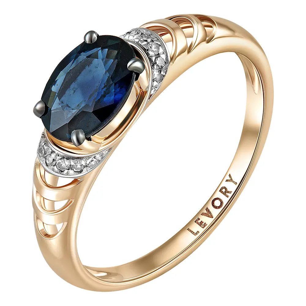 Кольцо с сапфиром и бриллиантами