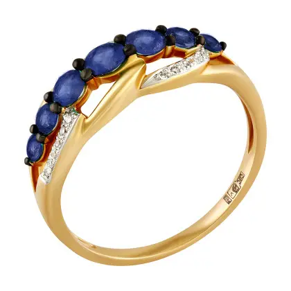 Кольцо с сапфиром и бриллиантами