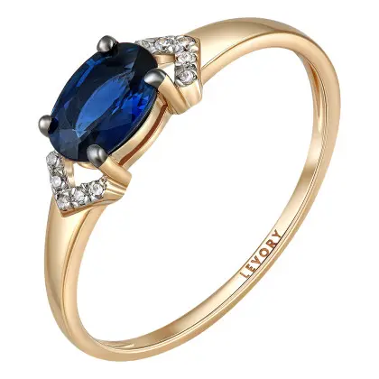 Кольцо с сапфиром и бриллиантами