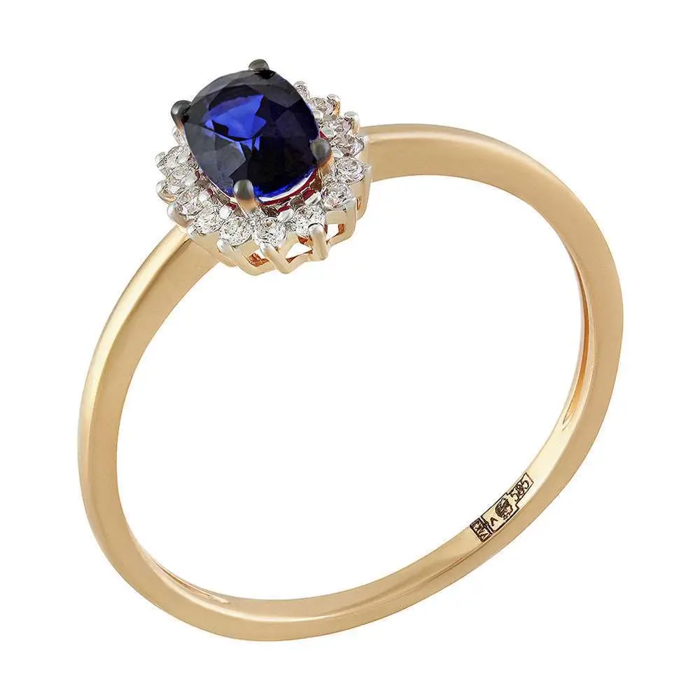 Кольцо с сапфиром и бриллиантами