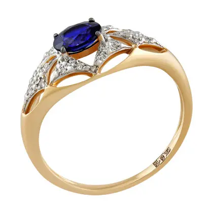 Кольцо с сапфиром и бриллиантами