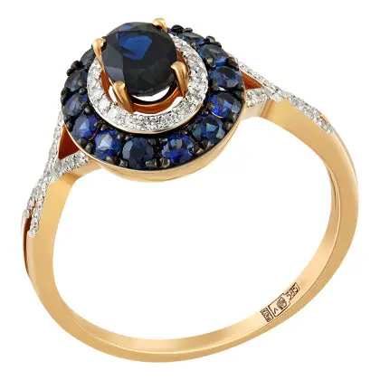 Кольцо с сапфиром и бриллиантами