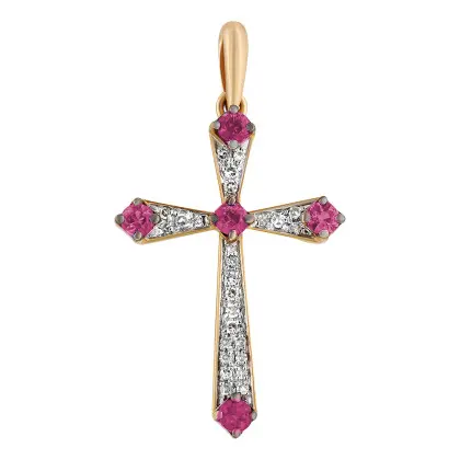 Подвеска с розовым сапфиром и бриллиантами