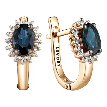 Серьги с сапфиром и бриллиантами