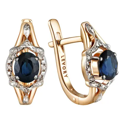 Серьги с сапфиром и бриллиантами