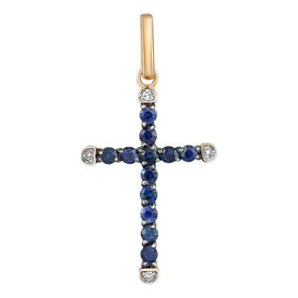 Подвеска с сапфирами и бриллиантами