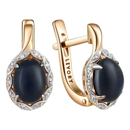 Серьги с сапфиром и бриллиантами