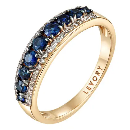 Кольцо с сапфирами и бриллиантами