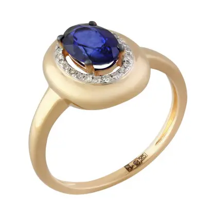 Кольцо с сапфиром и бриллиантами