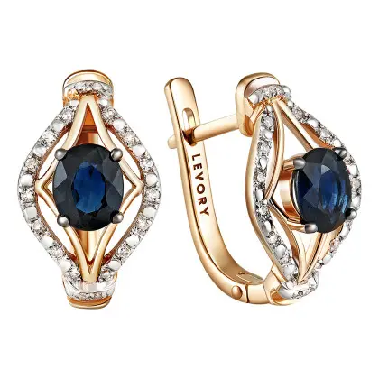 Серьги с сапфиром и бриллиантами