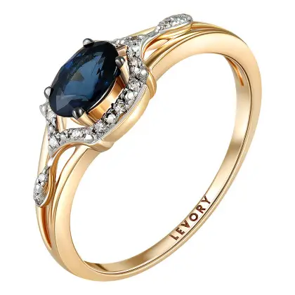 Кольцо с сапфиром и бриллиантами