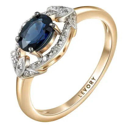 Кольцо с сапфиром и бриллиантами