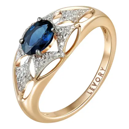 Кольцо с сапфиром и бриллиантами