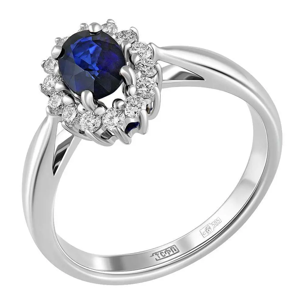 Кольцо с сапфиром и бриллиантами