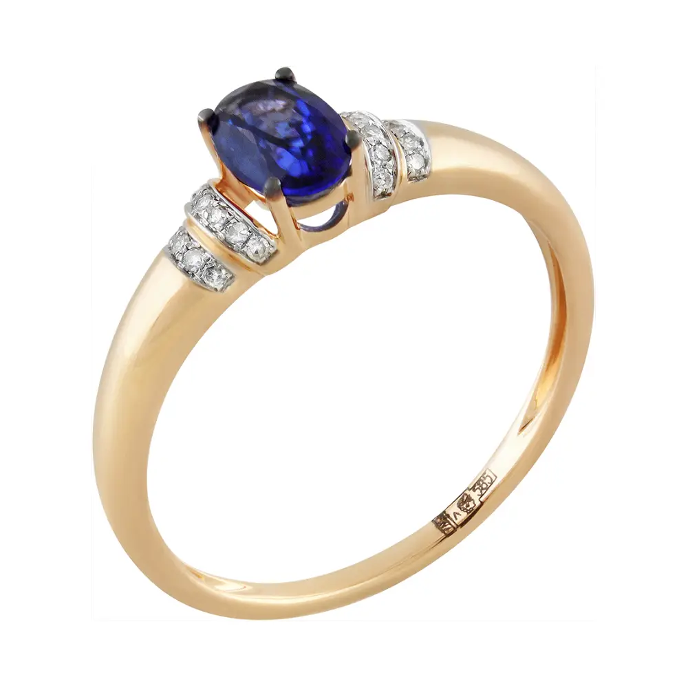 Кольцо с сапфиром и бриллиантами