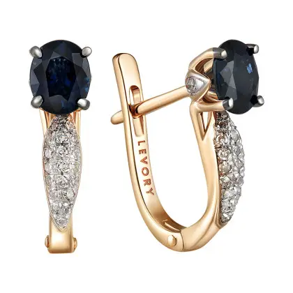 Серьги с сапфиром и бриллиантами