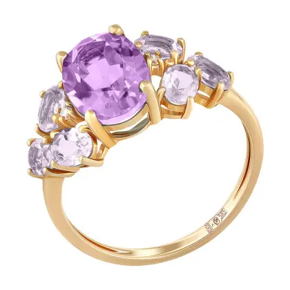 Кольцо с аметистом и бриллиантами