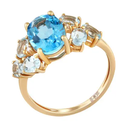 Кольцо с топазом и бриллиантами