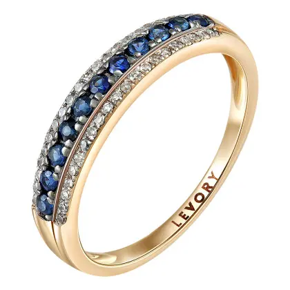 Кольцо с сапфирами и бриллиантами