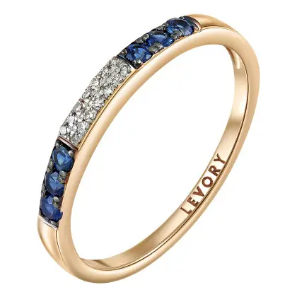 Кольцо с сапфирами и бриллиантами