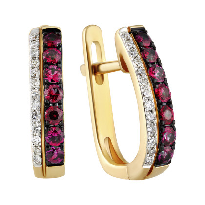 Серьги с рубином и бриллиантами