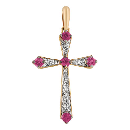 Подвеска с розовым сапфиром и бриллиантами