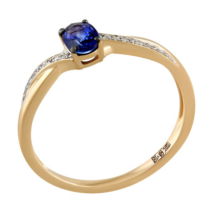 Кольцо с сапфиром и бриллиантами