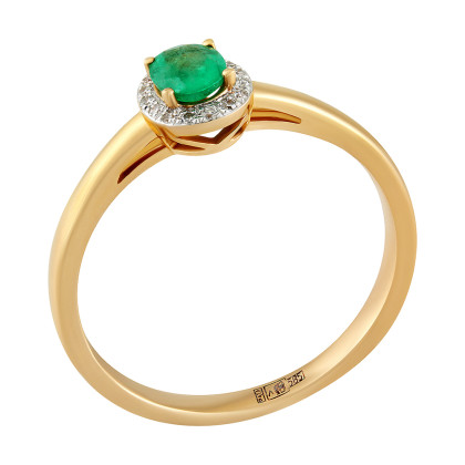 Кольцо с изумрудом и бриллиантами