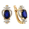 Серьги с сапфиром  и бриллиантами